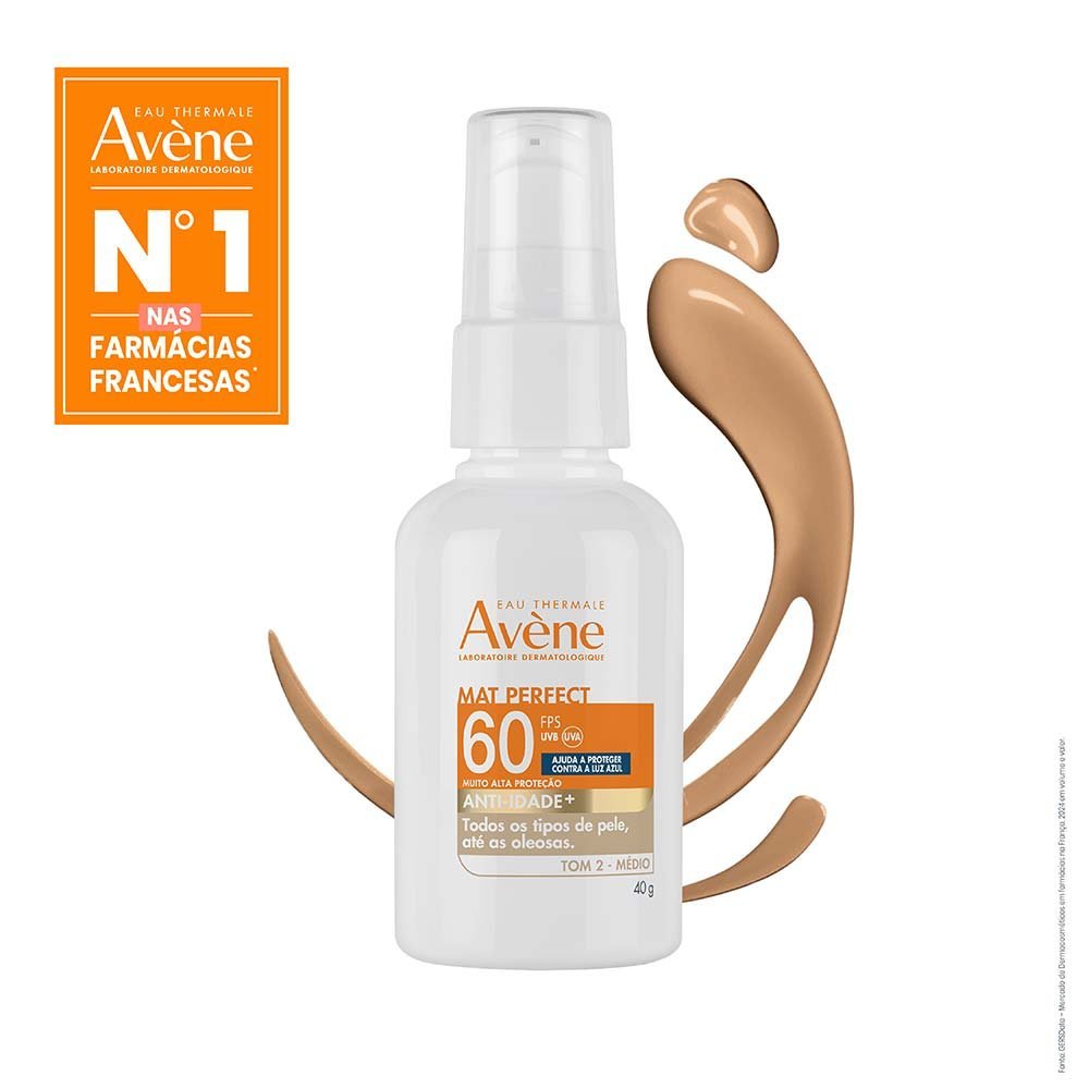Protetor Solar Facial Avène Mat Perfect Anti-Idade FPS60 Médio 3