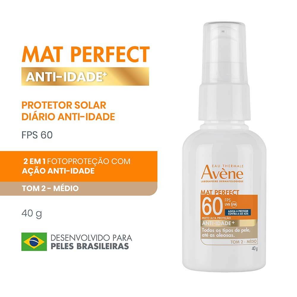 Protetor Solar Facial Avène Mat Perfect Anti-Idade FPS60 Médio 4