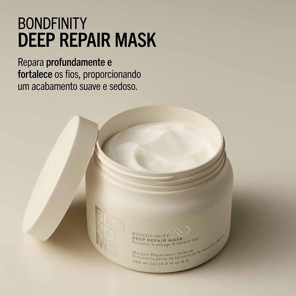 Máscara de Reparação Capilar Profissional Schwarzkopf Blondme BondFTY 200ml 3