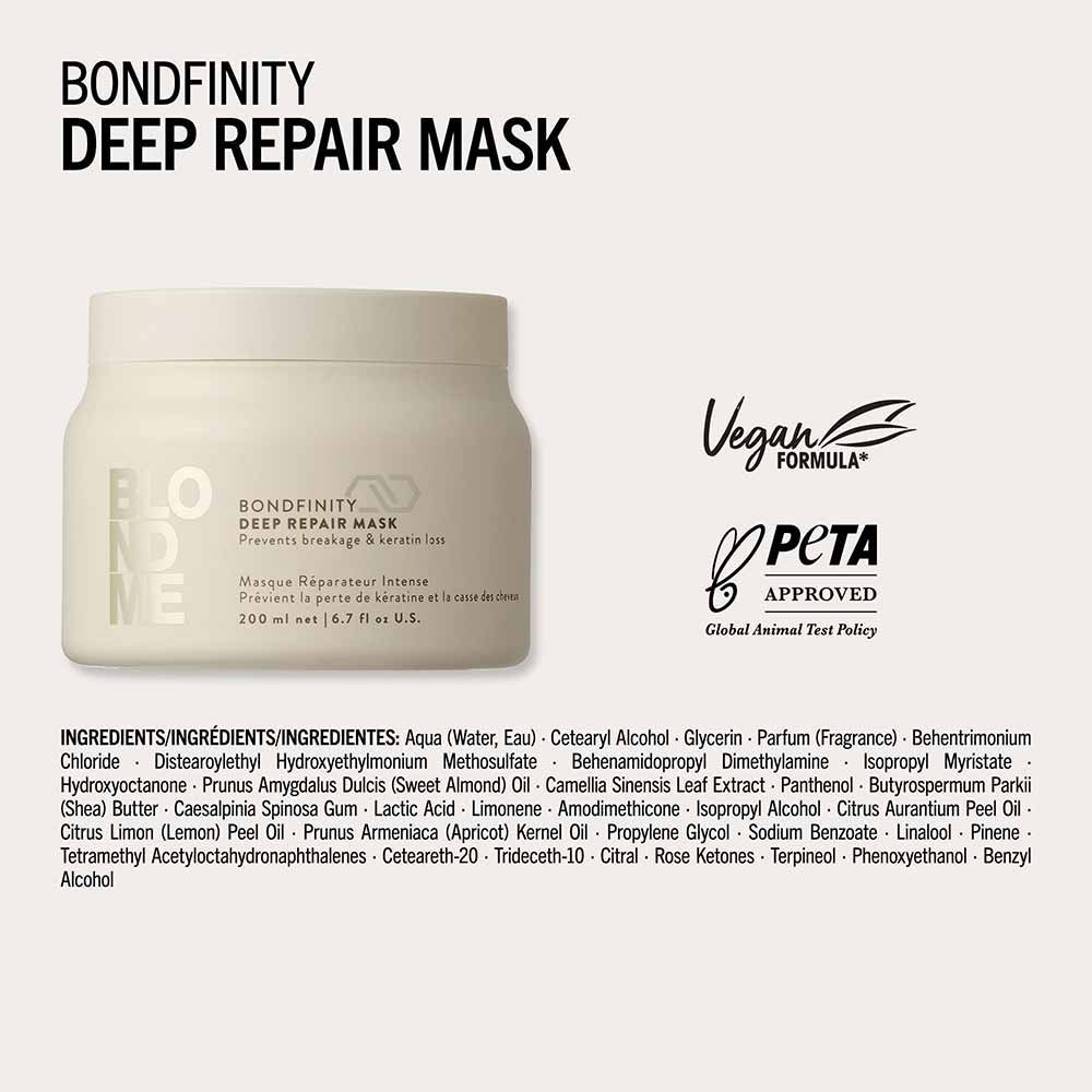 Máscara de Reparação Capilar Profissional Schwarzkopf Blondme BondFTY 200ml 5