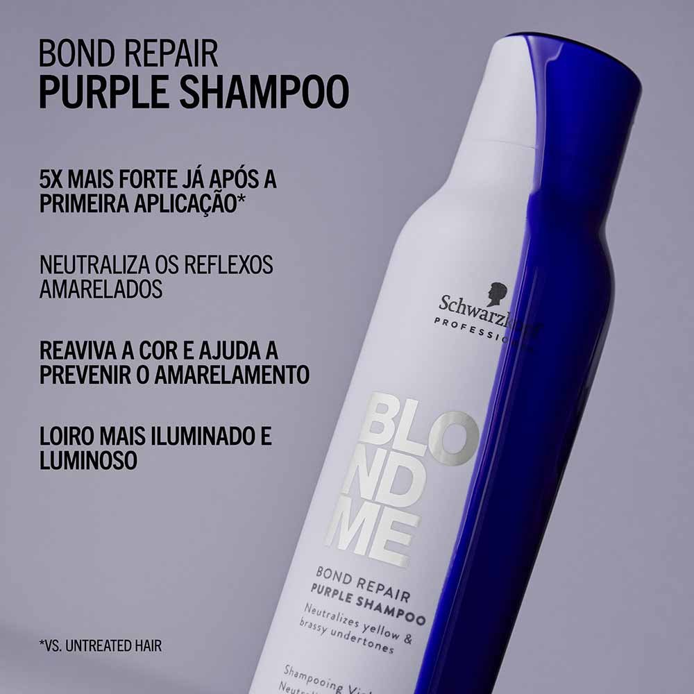 Shampoo Schwarzkopf Blondme BondR Roxo 300ml 3