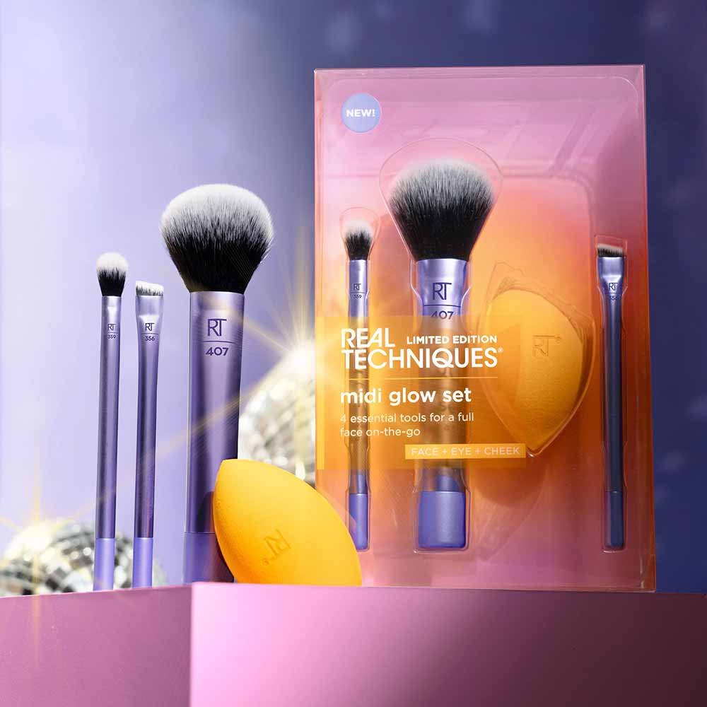 Kit de Pincéis Real Techniques Midi Glow Set – Edição Limitada ÚNICO 3