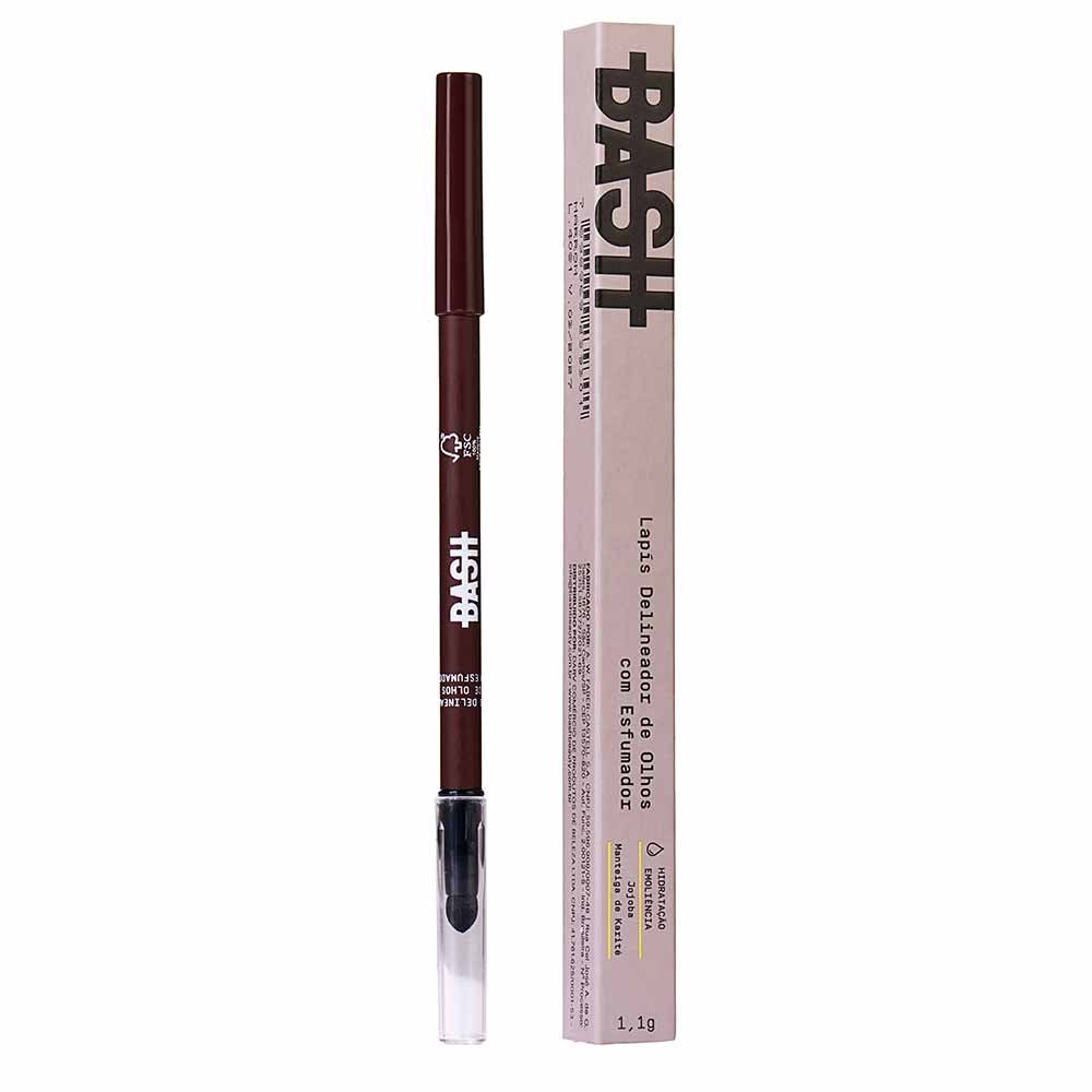 Lápis Delineador de Olhos com Esfumador Bash Beauty Marrom 3