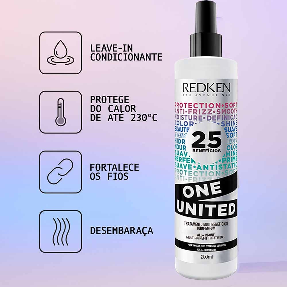 Leave-in Multibenefícios Redken One United - Para todos os tipos de cabelos 200ml 4