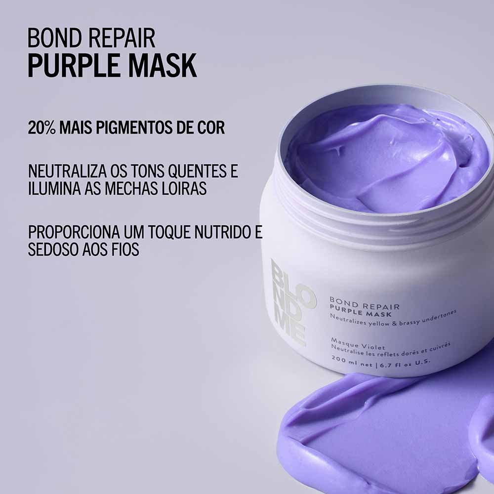 Máscara Capilar Schwarzkopf Blondme BondR Roxa 200ml 3
