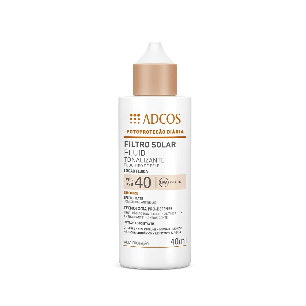Protetor Solar Adcos Fluid Tonalizante FPS 40 - Alta Proteção