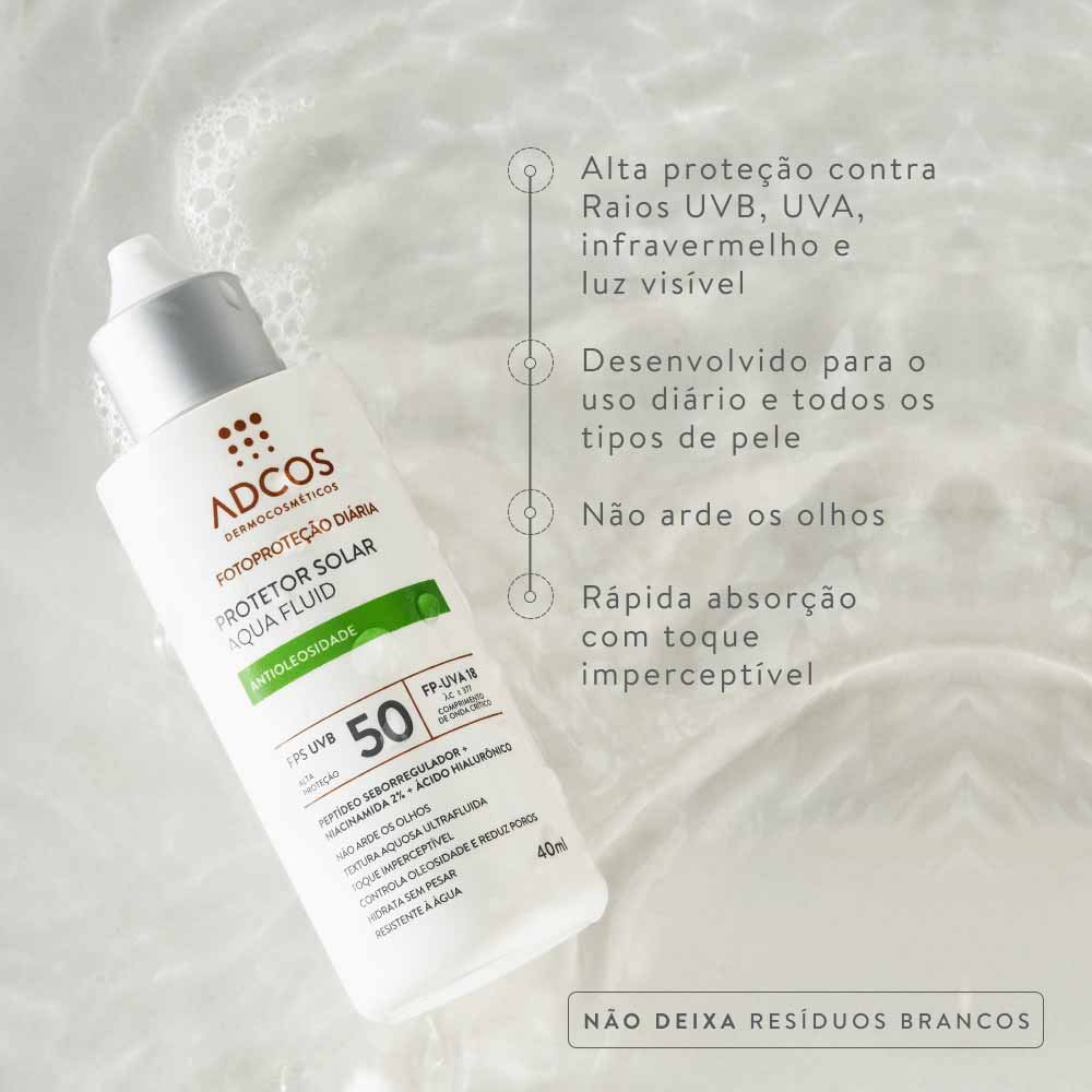 Protetor Solar Adcos Aqua Fluid FPS 50 Ivory 2