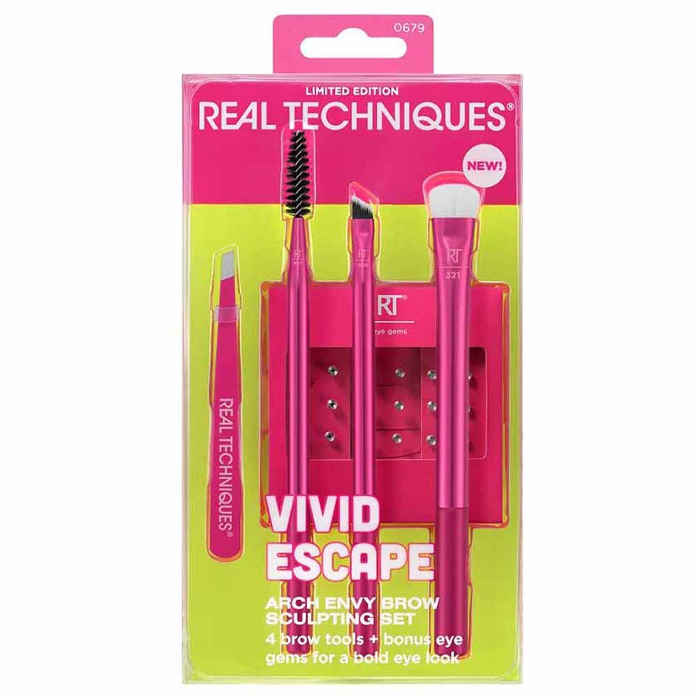 Kit de Pincéis Real Techniques Vivid Escape Arch Envy Brow Sculpting Set