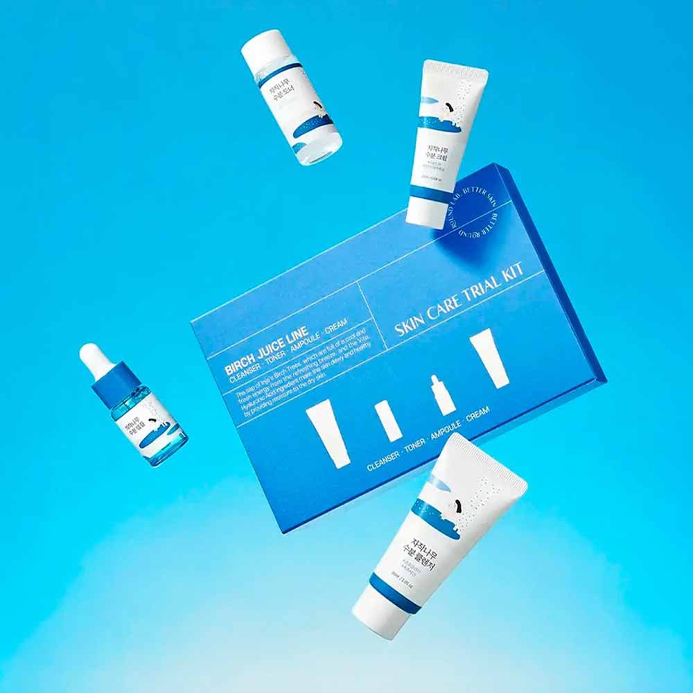 Kit Birch Juice Trial Round Moisturizing Cleanser + Moisturizing Toner + Ampoule + Moisturizi Cream ÚNICO 3