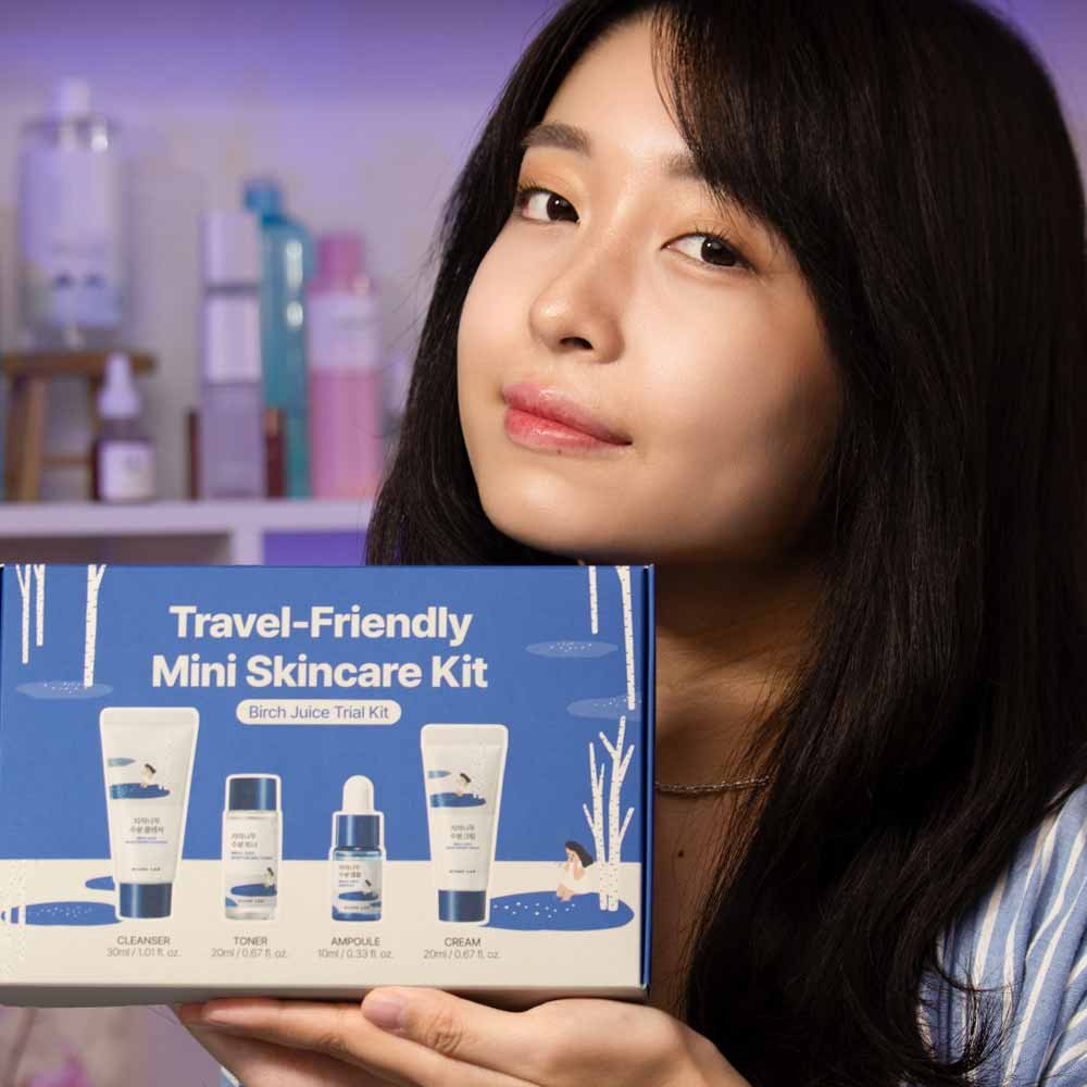 Kit Birch Juice Trial Round Moisturizing Cleanser + Moisturizing Toner + Ampoule + Moisturizi Cream ÚNICO 6