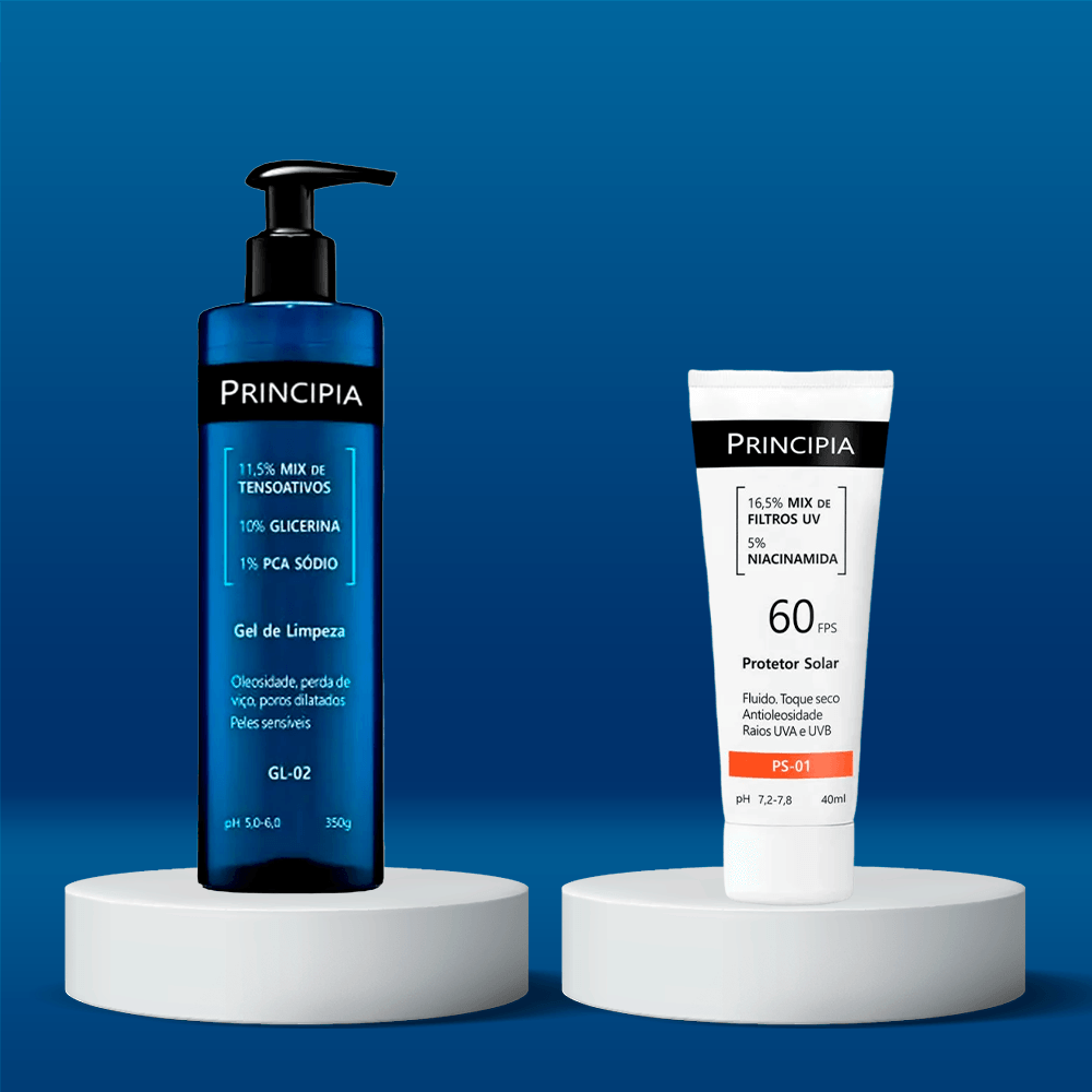 Principia Kit - Gel de Limpeza Facial GL-01 + Protetor Solar Facial PS-01 FPS60 ÚNICO 2