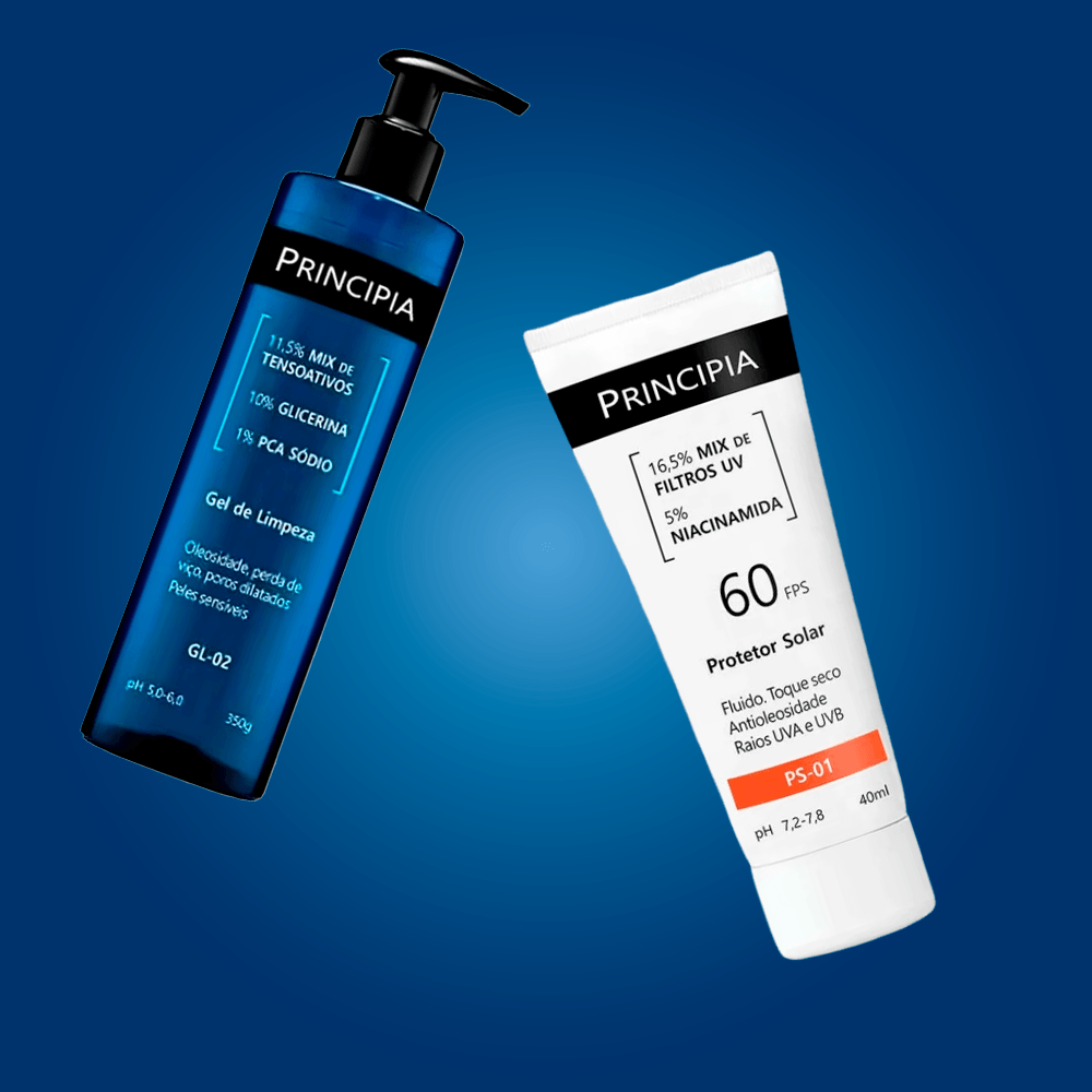 Principia Kit - Gel de Limpeza Facial GL-01 + Protetor Solar Facial PS-01 FPS60 ÚNICO 3