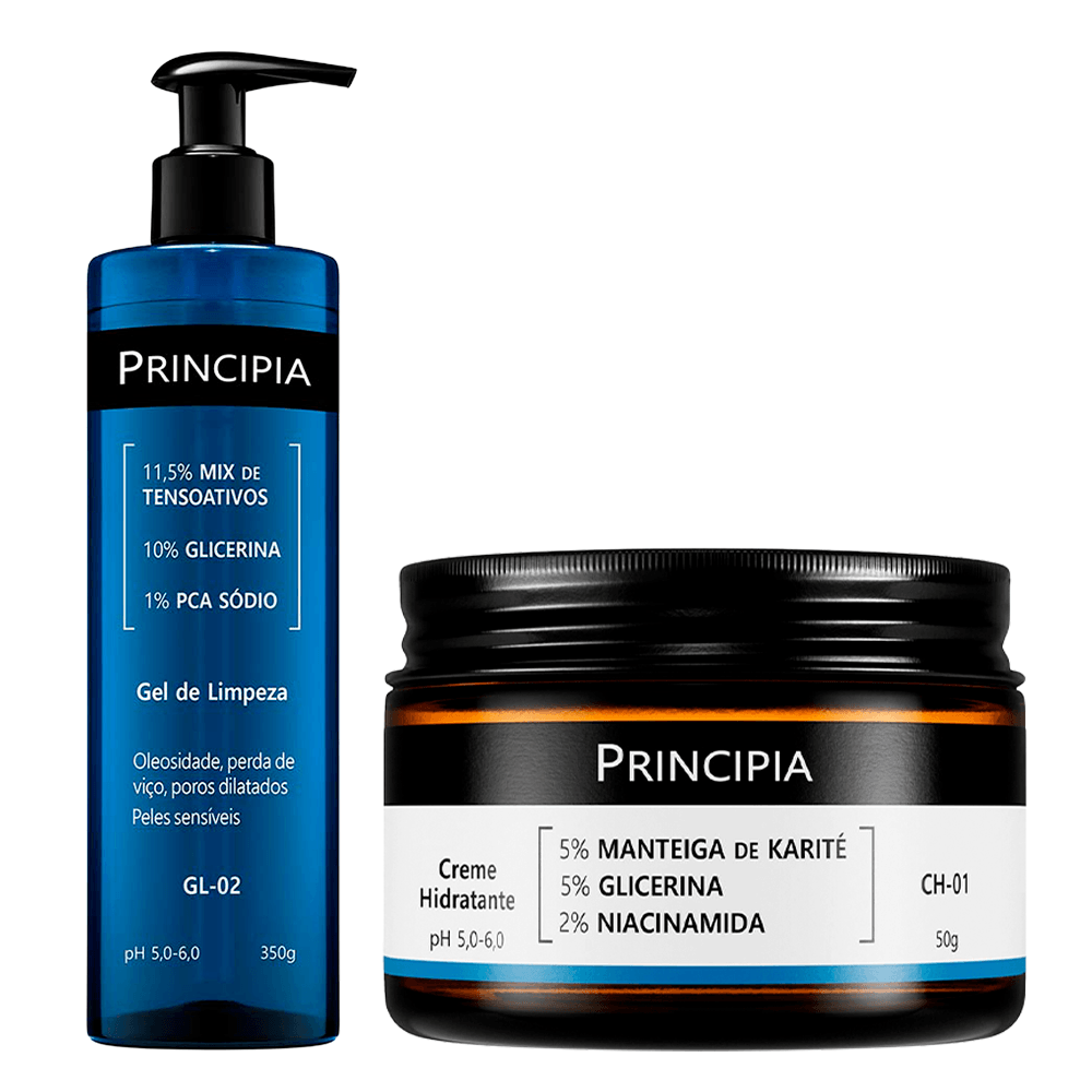 Kit Principia Limpeza e Hidratação Facial: GL-02 + CH-01