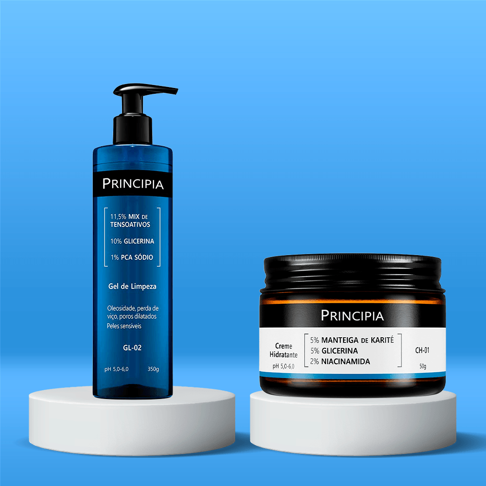 Kit Principia Limpeza e Hidratação Facial: GL-02 + CH-01 ÚNICO 2