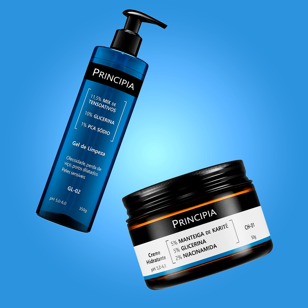 Kit Principia Limpeza e Hidratação Facial: GL-02 + CH-01 ÚNICO 3