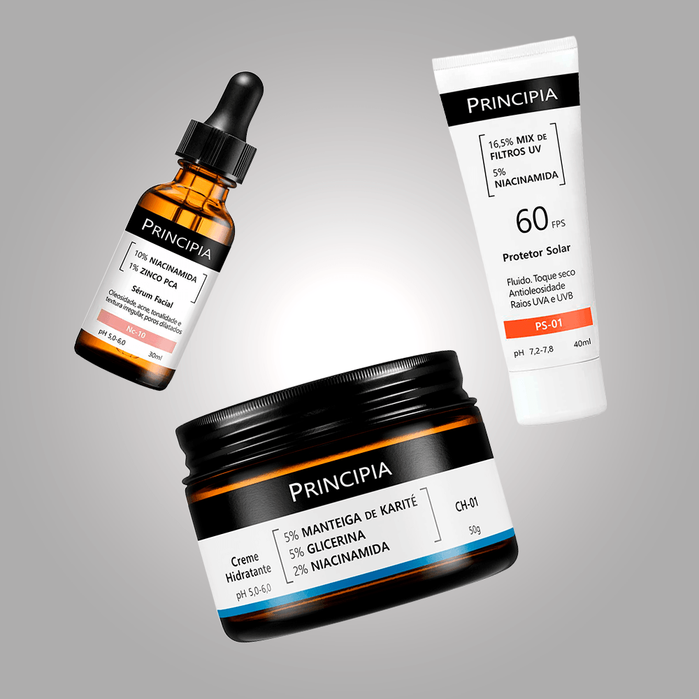 Kit Principia Anti-idade: Sérum Nc-10 + Hidratante + Protetor Solar PS-01 FPS60 ÚNICO 3
