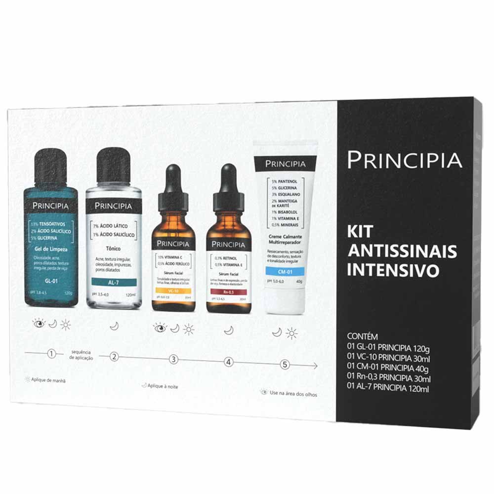 Kit Principia Antissinais Intensivo - Gel de Limpeza + Tônico + Creme + 2 Séruns ÚNICO 5