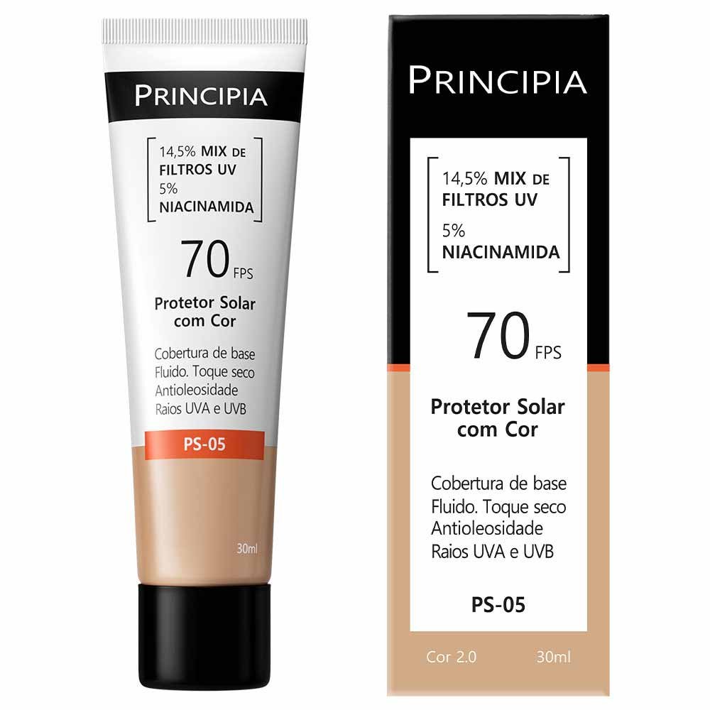 Protetor Solar Facial com Cor Principia PS-05 FPS 70 30ml 2.0 3