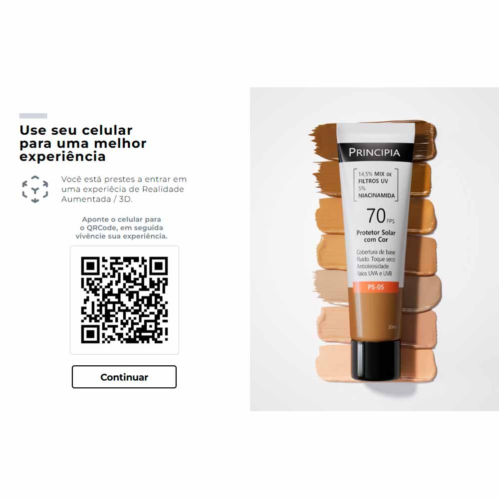 Protetor Solar Facial com Cor Principia PS-05 FPS 70 30ml 2.0 4