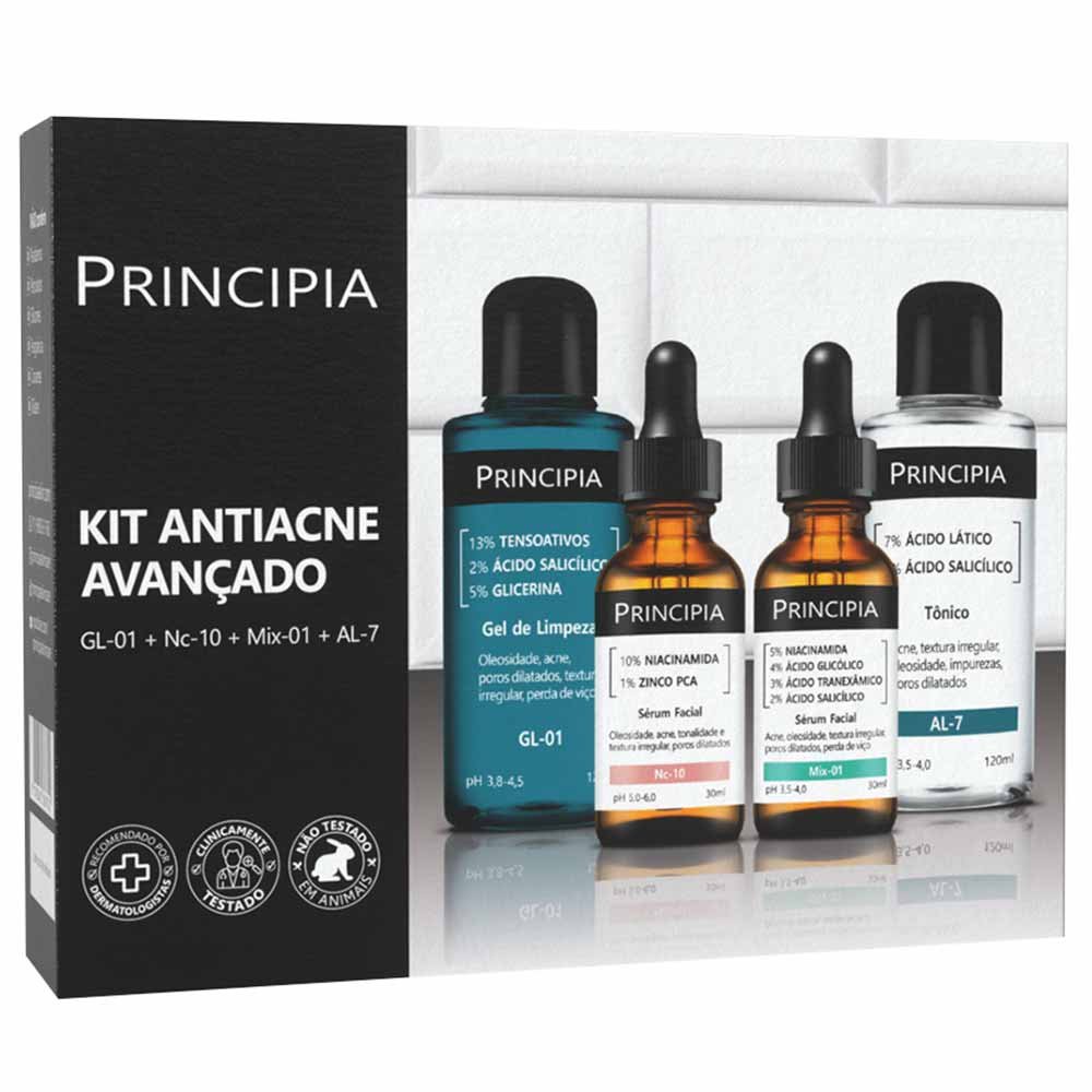 Kit Principia Antiacne Avançado - Gel de Limpeza + Tônico + 2 Séruns ÚNICO 2