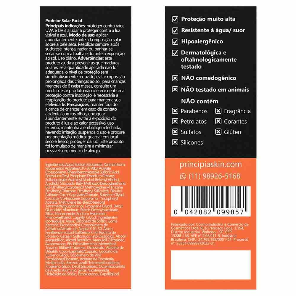 Protetor Solar Facial Principia Skincare PS-02 FPS 60 40ml 2