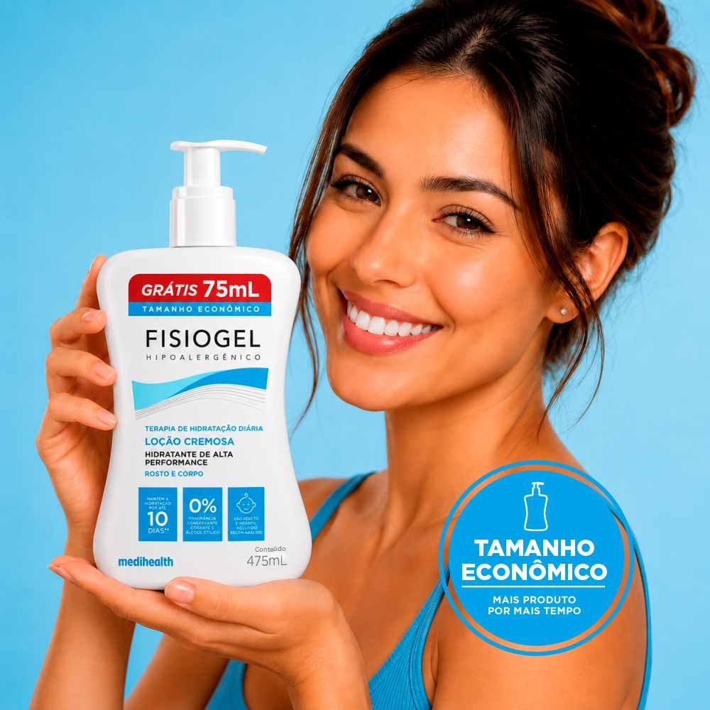 Loção Cremosa Fisiogel Terapia de Hidratação Diária Rosto e Corpo 475ml 3
