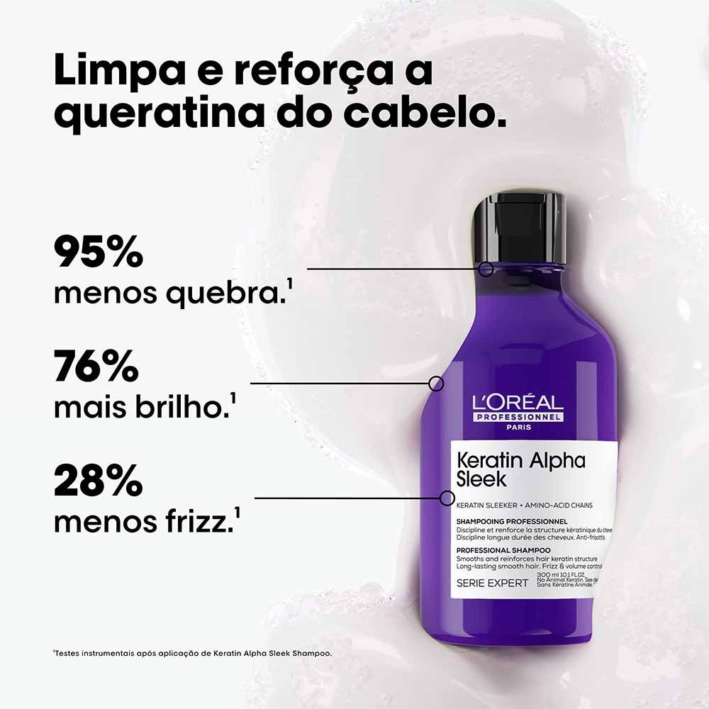 Shampoo Profissional L'Oréal Professionnel Keratin Alpha Sleek 300ml 2