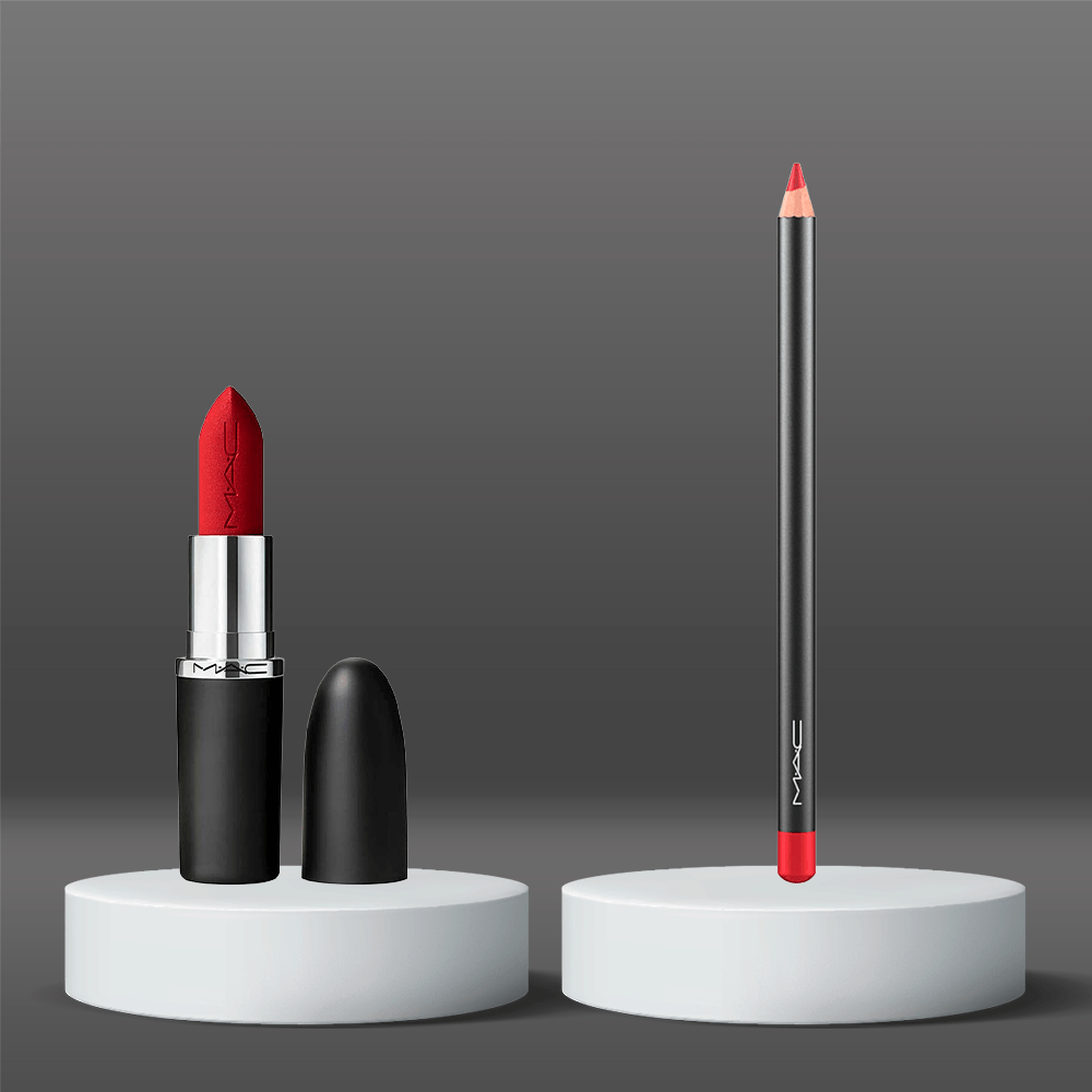 Kit M.A.C Labial: Batom Matte MACximal + Lápis de Boca Lip Pencil ÚNICO 2