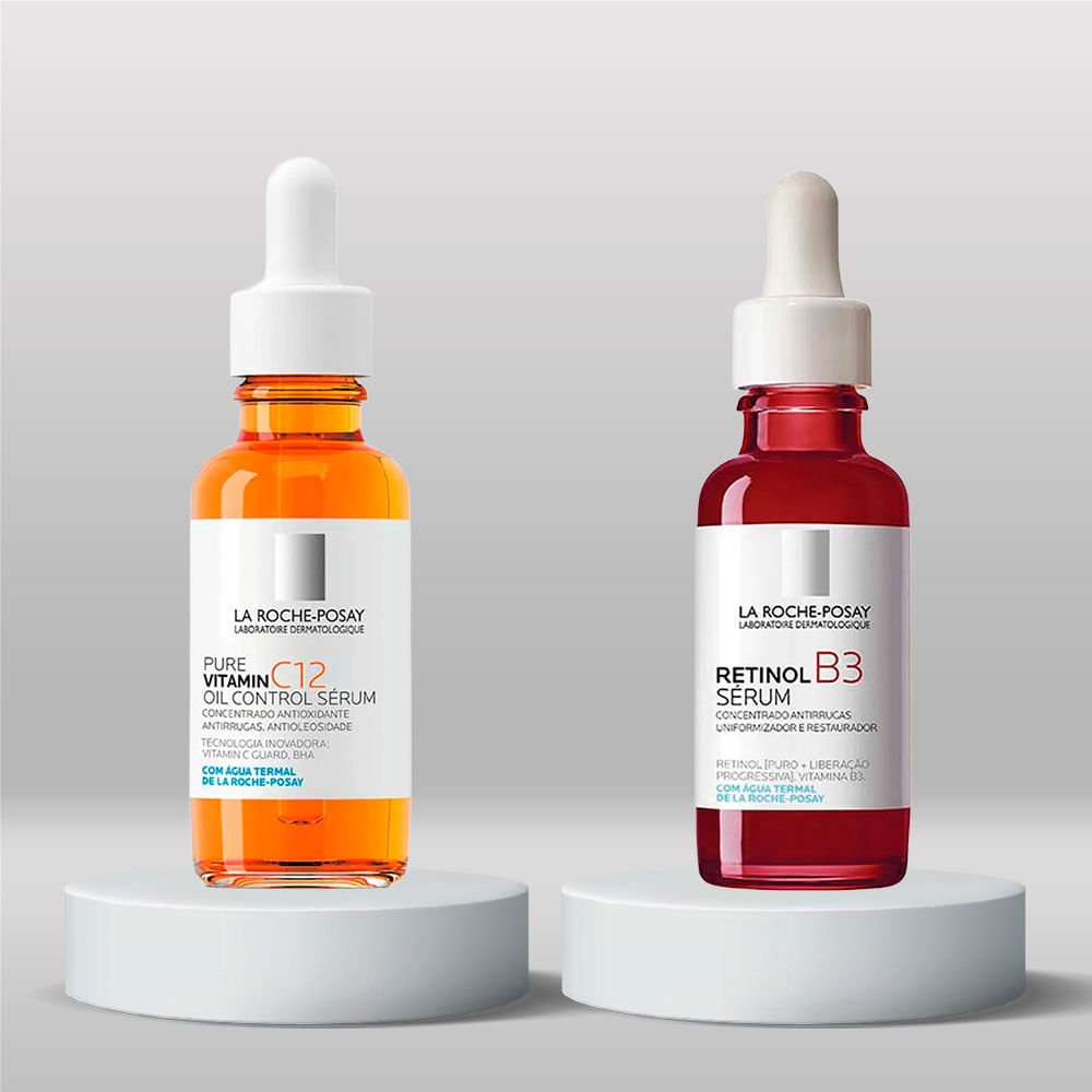 Kit La Roche Posay – Sérum Antirrugas Pure Vitamin C12 Oil Control + Retinol B3 ÚNICO 2