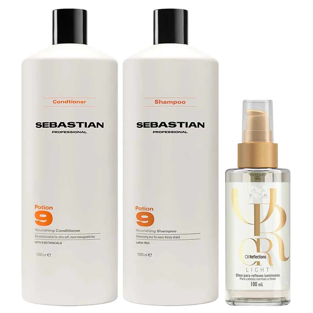 Kit Sebastian Potion 9 - Shampoo + Condicionador  + Óleo Wella