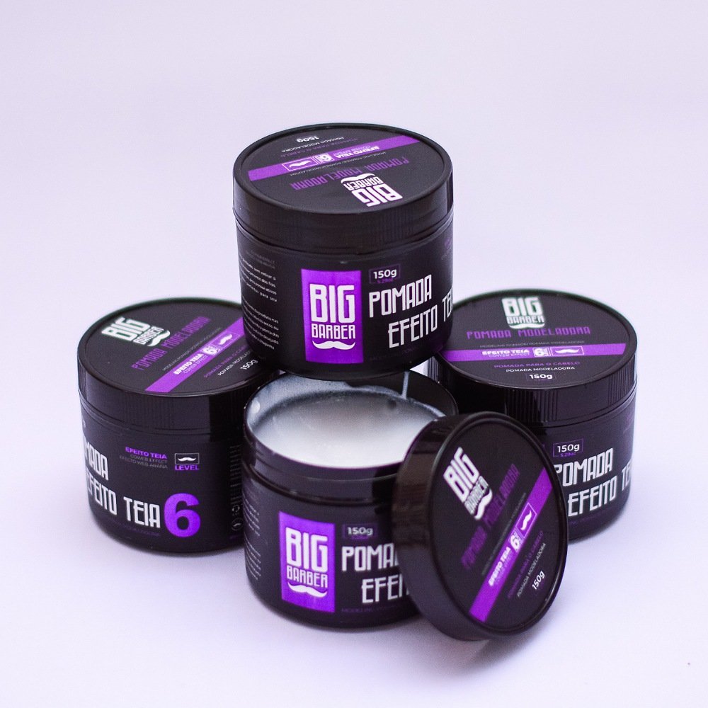 Kit com 4 Pomadas Efeito Teia Big Barber - (120g cada) - Level 6 ÚNICO 2