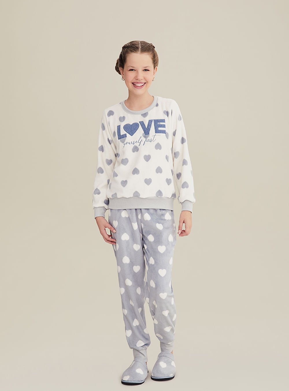 Pijama Plus Size Quentinho de Inverno Feminino Fleece - Danka