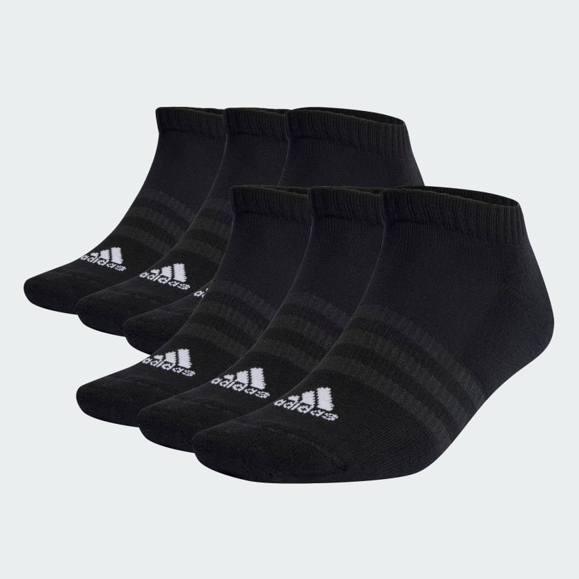 Kit/6 Meia Cano Curto Adidas IC1275 Unissex Sportswer Algodão T. M/G Preto
