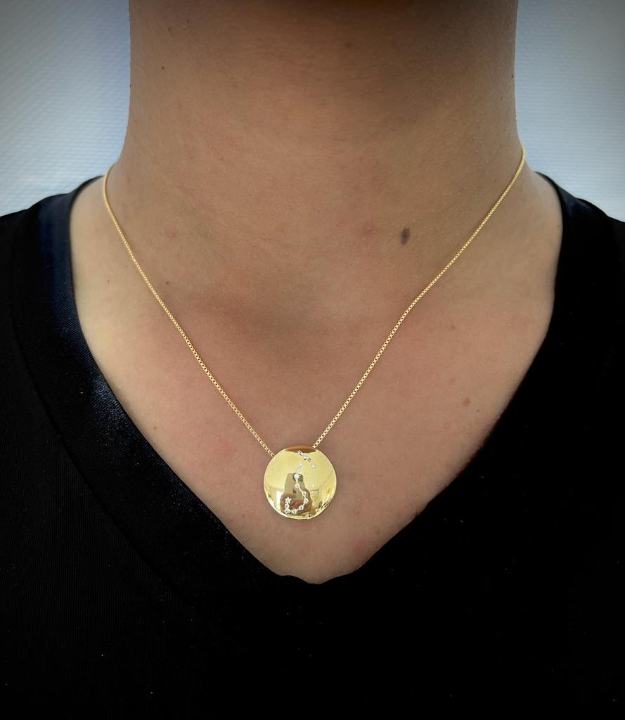 Colar De Signo Constelacao De Escorpiao banhado em ouro 18k Dourado 2
