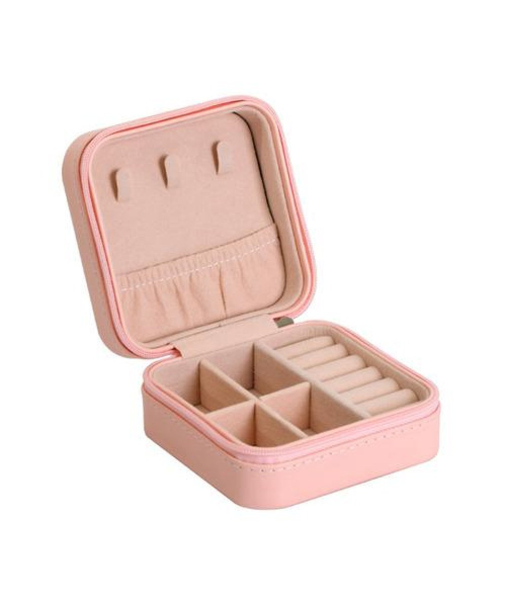 Porta Joias em courino cor de rosa estojo Rosa 2