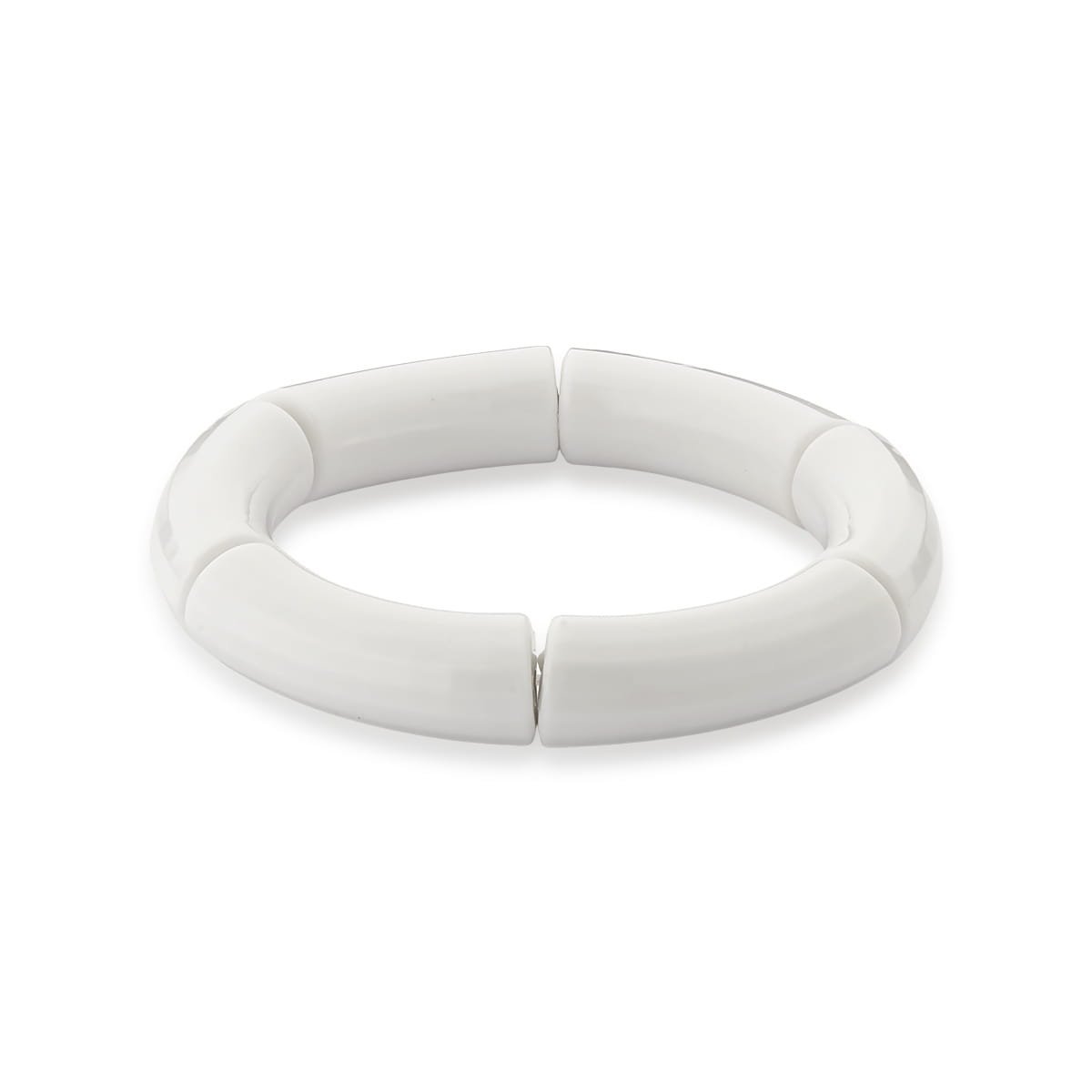 Pulseira Bijuteria com acrilico na cor Branca Branco 1