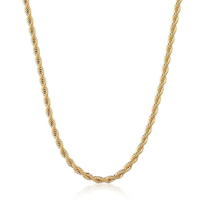 Cordao Baiano Feminino Liso 3mm banhado em ouro 18k - 45cm Dourado 1