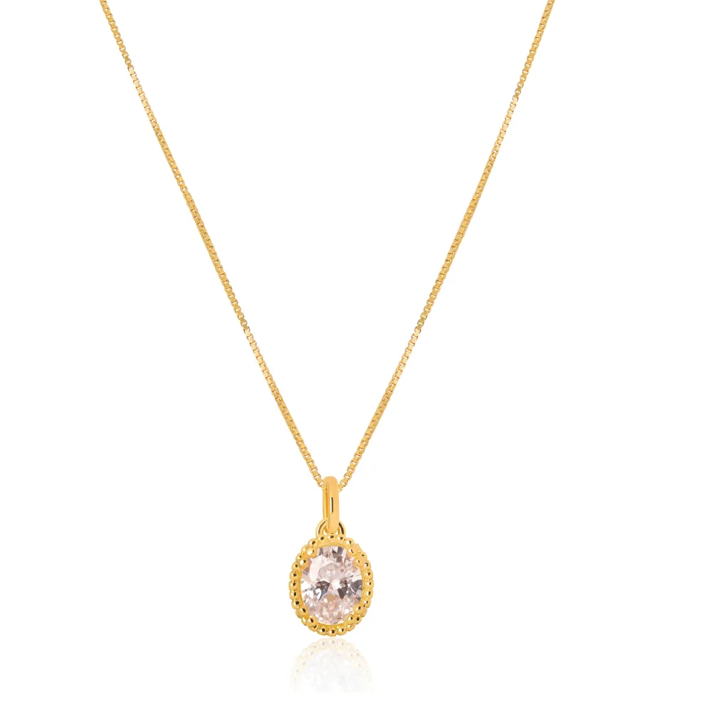 Conjunto Colar e Brinco em Luxo com zirconias banhado em ouro 18k Dourado 2