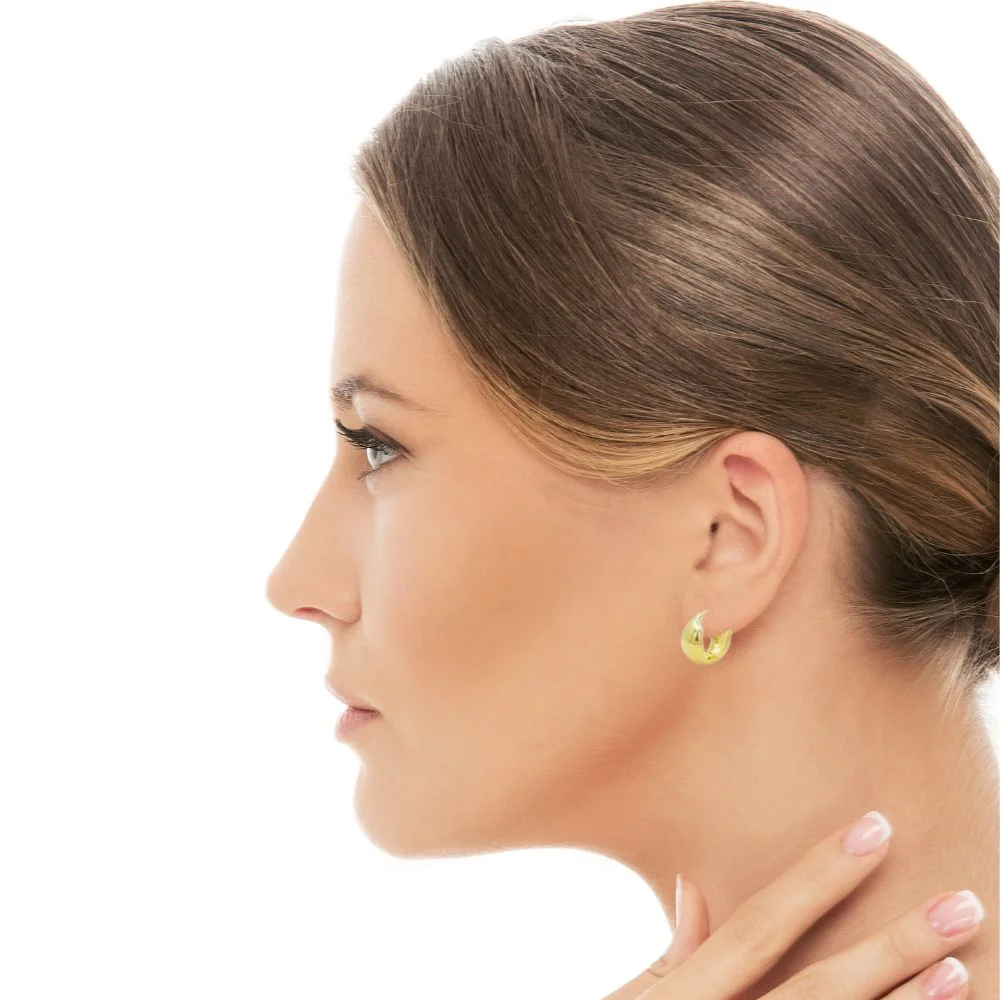 Argolinha lisa  pequena banhada em ouro 18k Dourado 2