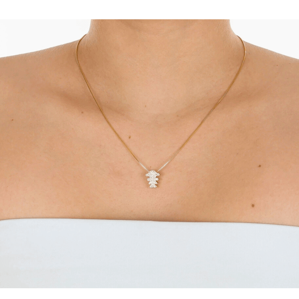 Colar mae e filha com zirconias Banhado em Ouro 18k Dourado 2