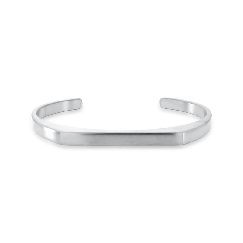 Bracelete masculino com abertura quadrado aco acetinado
