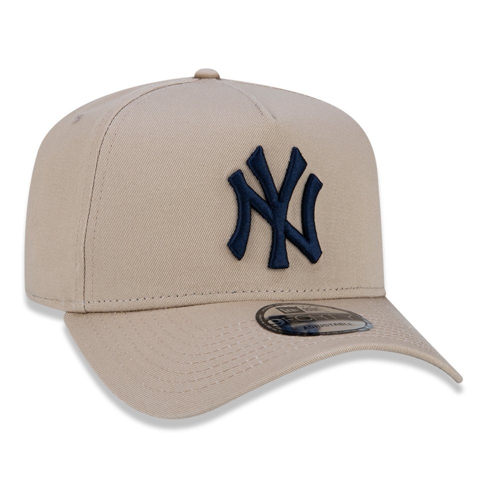 Bone New Era 9FORTY A-Frame MLB New York Yankees Bege Bege 3