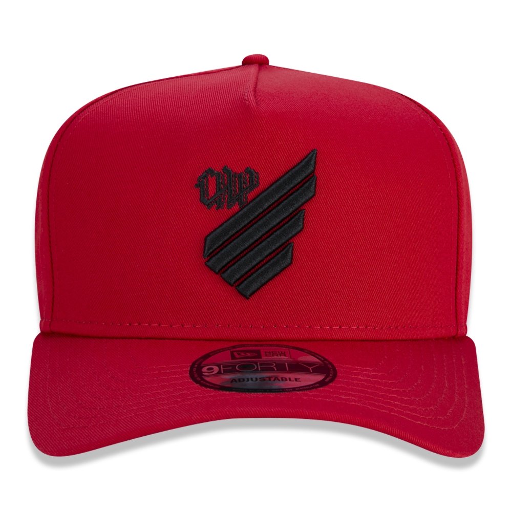 Bone New Era 9FORTY A-Frame Athletico Paranaense Futebol Aba Curva Vermelho 2