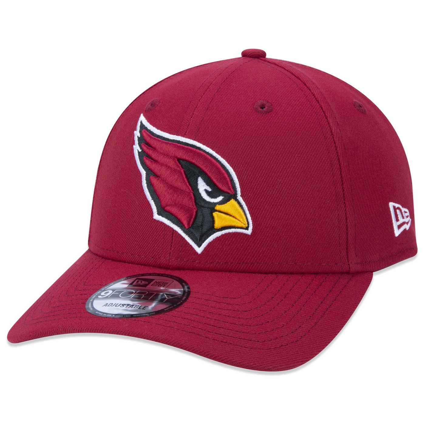 Bone New Era 9FORTY Snapback NFL Arizona Cardinals Aba Curva Vermelho