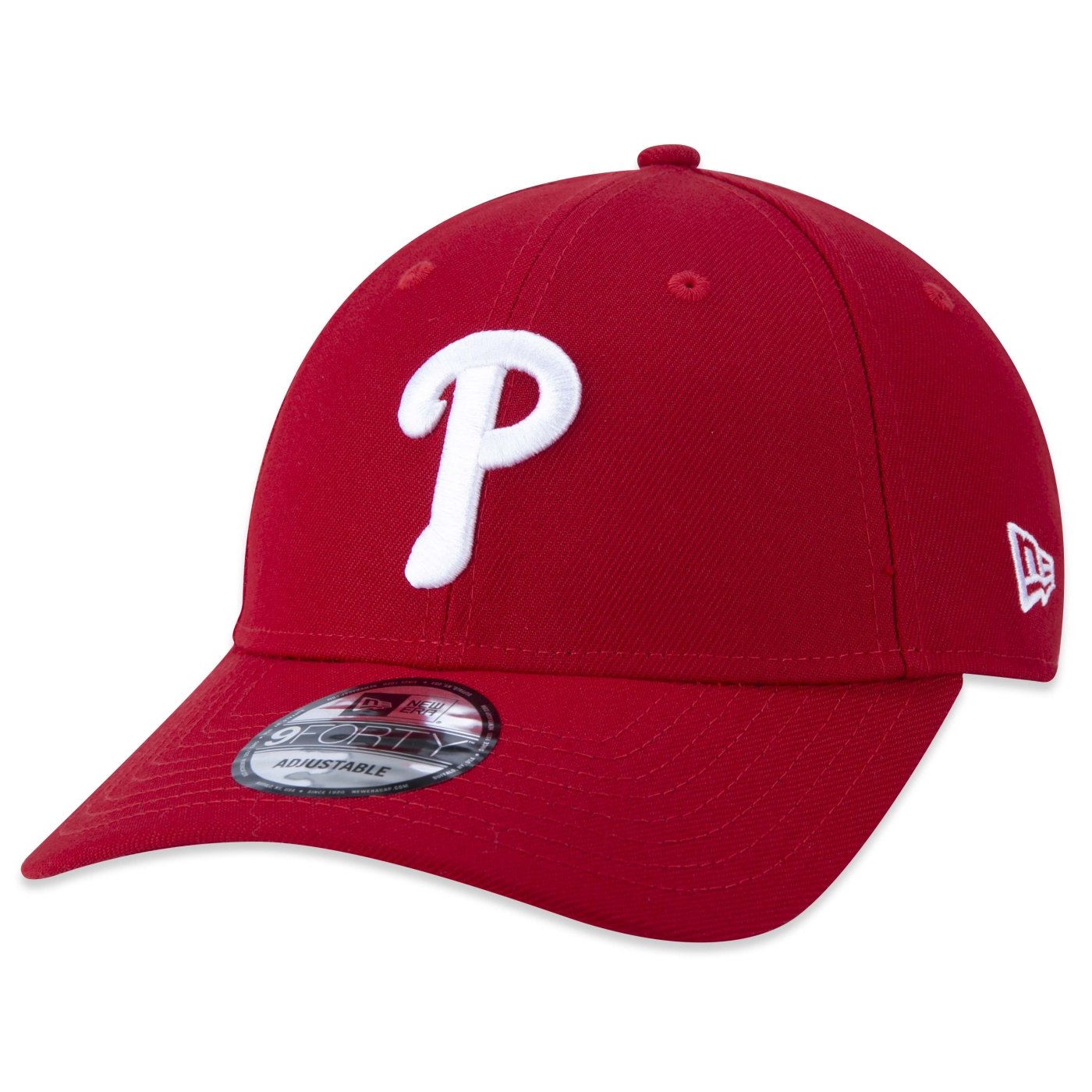 Bone New Era 9FORTY Snapback MLB Philadelphia Phillies Aba Curva Vermelho