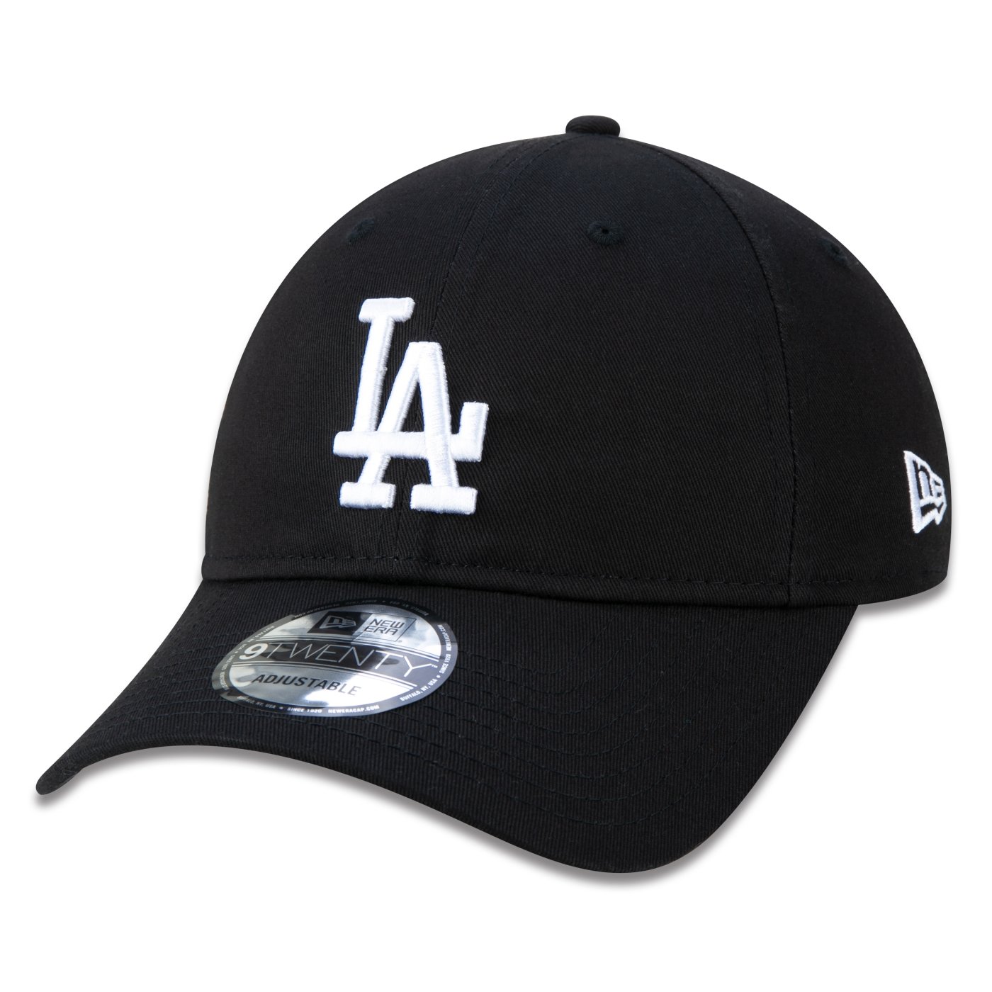 Bone New Era 9TWENTY MLB Los Angeles Dodgers Aba Curva Preto Preto