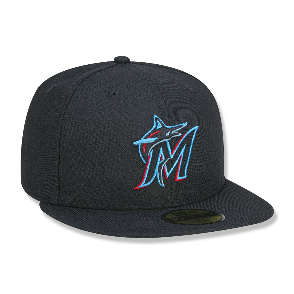 Bone New Era 59FIFTY Miami Marlins MLB Preto 3