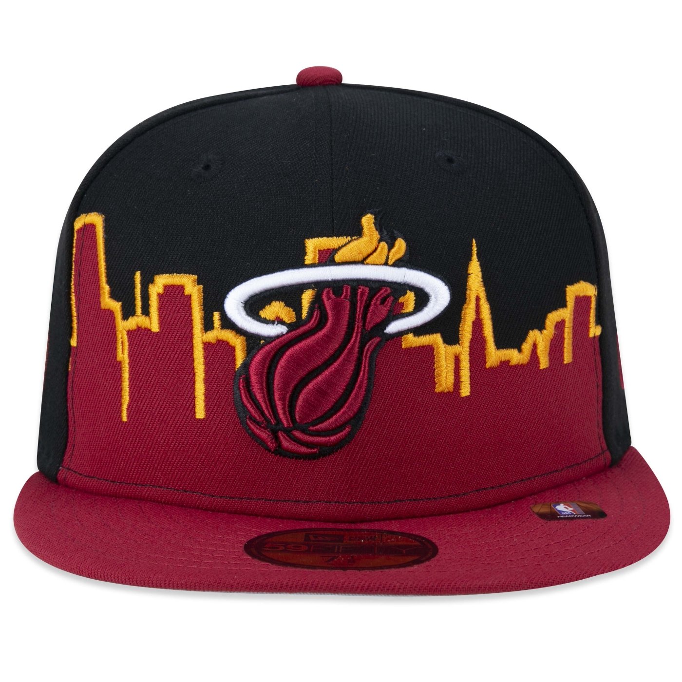 Boné New Era 59FIFTY Miami Heat Tip-Off Aba Reta Fitted Preto 2