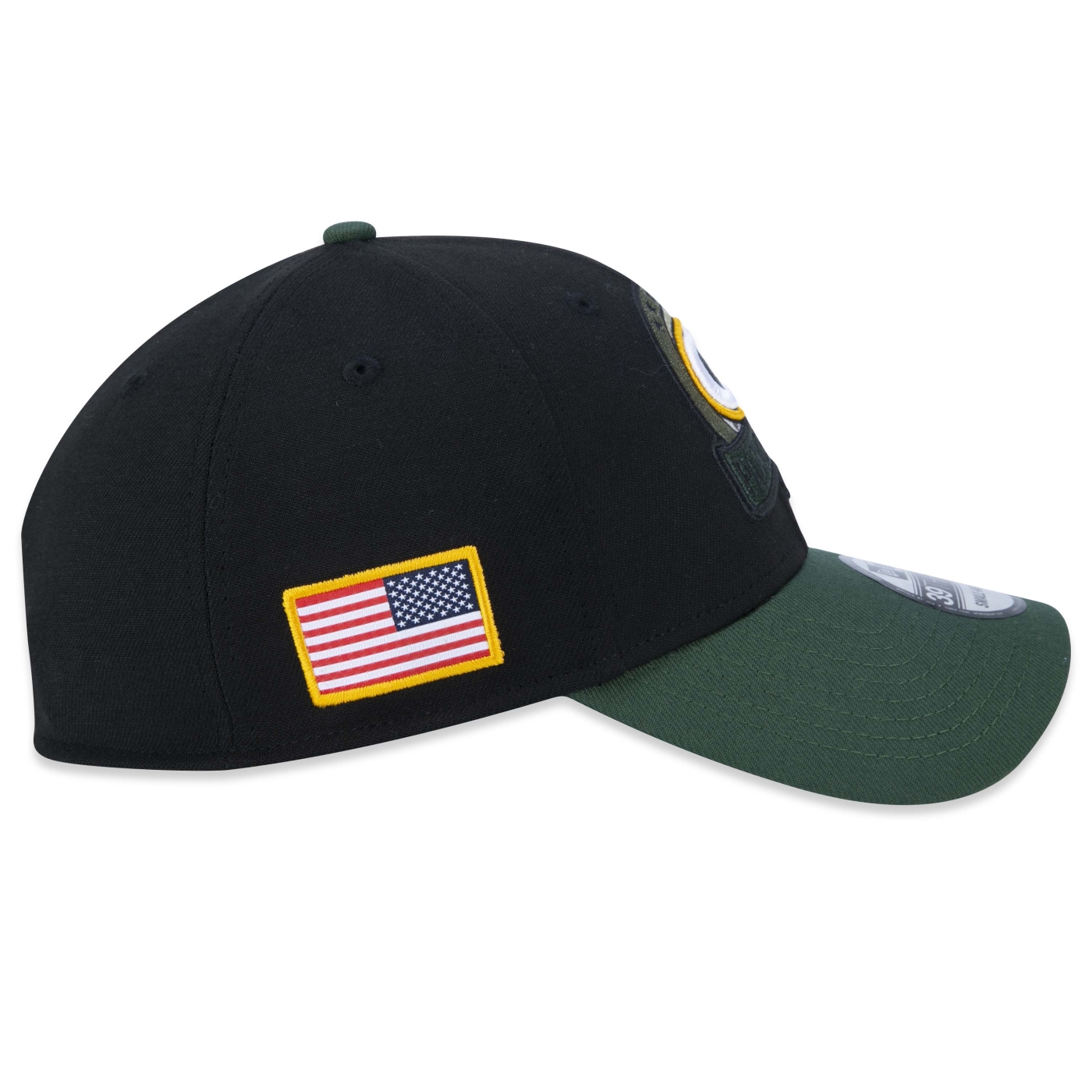 Bone New Era 39THIRTY Green Bay Packers Salute To Service 2022 Stretch Fit Preto 6