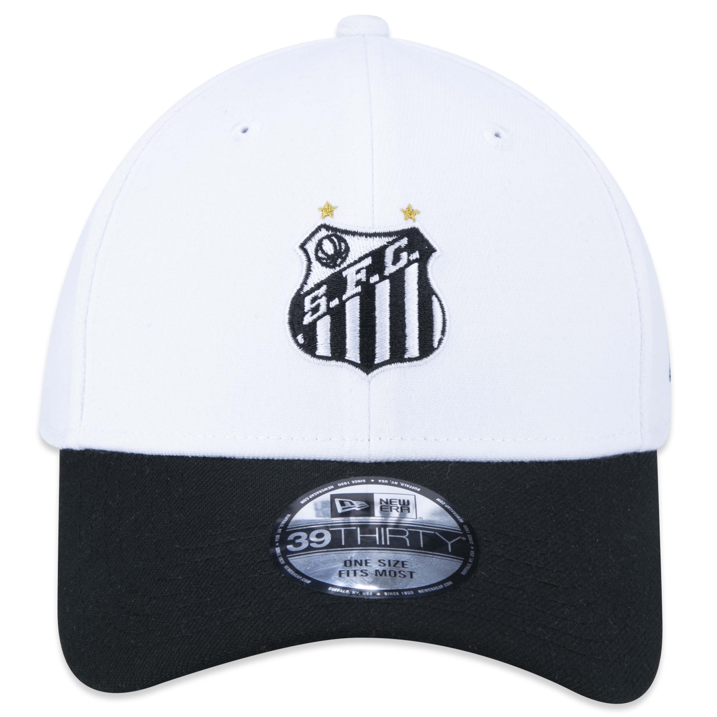 Bone New Era 39THIRTY Futebol Santos Branco 2